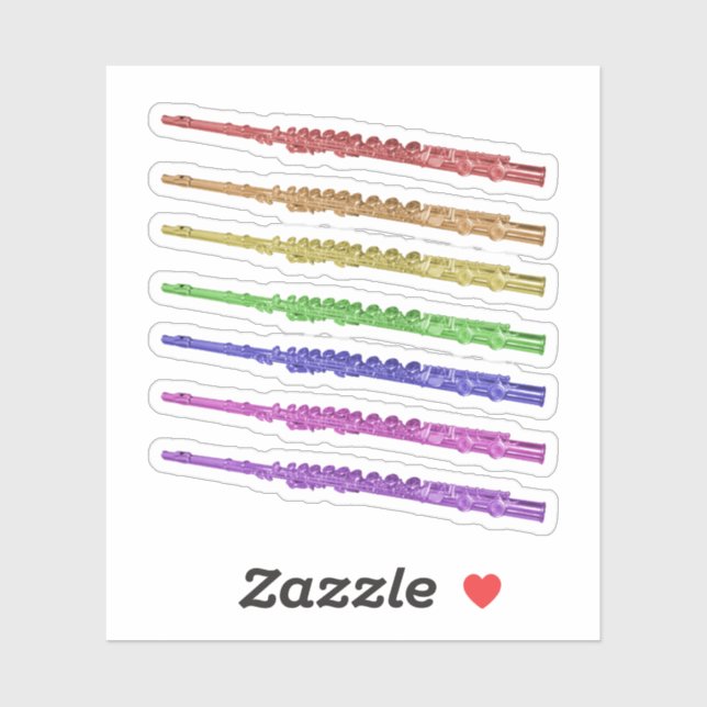 Farbenfrohe Regenbogenflöten Aufkleber (Blatt)