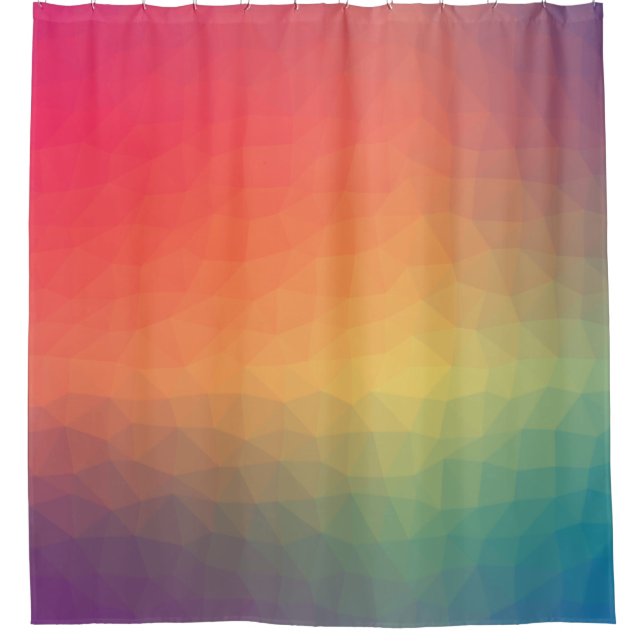 Farbenfrohe Regenbogengeometrie Duschvorhang (Vorderseite)
