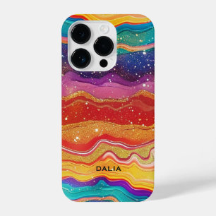 Farbenfrohe Regenbogengliteratur iPhone 14 Pro Hülle