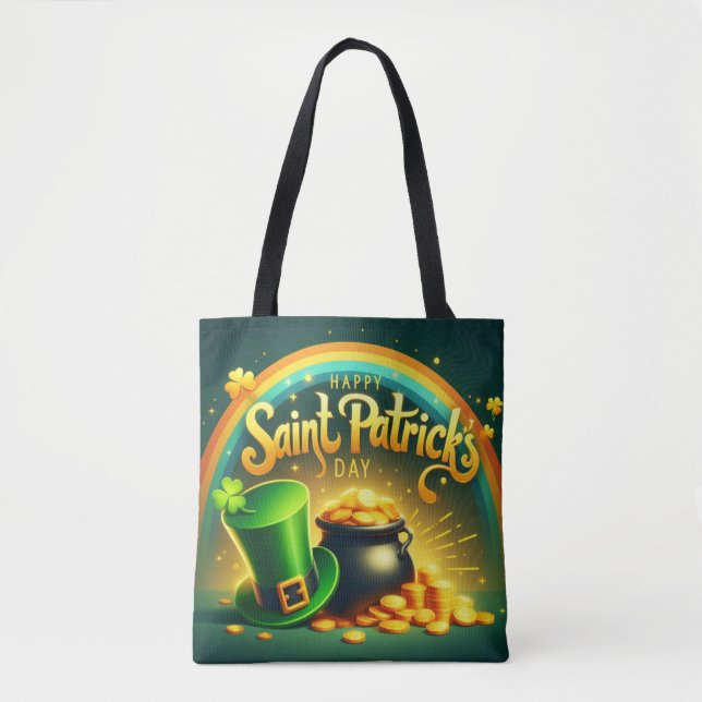 Farbenfrohe Regenbogengold St. Patrick's Day (Vorderseite)