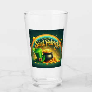 Farbenfrohe Regenbogengold St. Patrick's Day Glas