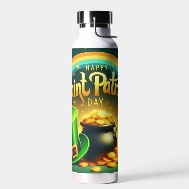 Farbenfrohe Regenbogengold St. Patrick's Day Trinkflasche (Links)