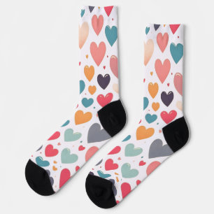 Farbenfrohe Regenbogenherzen Valentinstag Socken