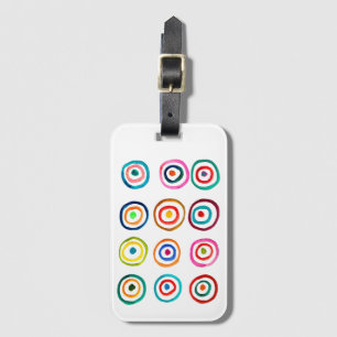 Farbenfrohe Regenbogenkreise Kunst Aquarell Gepäckanhänger