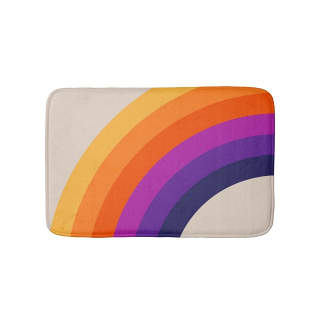 Farbenfrohe Regenbogenkunst im Retrostil Badematte (Vorderseite)