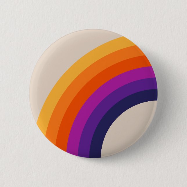 Farbenfrohe Regenbogenkunst im Retrostil Button (Vorderseite)