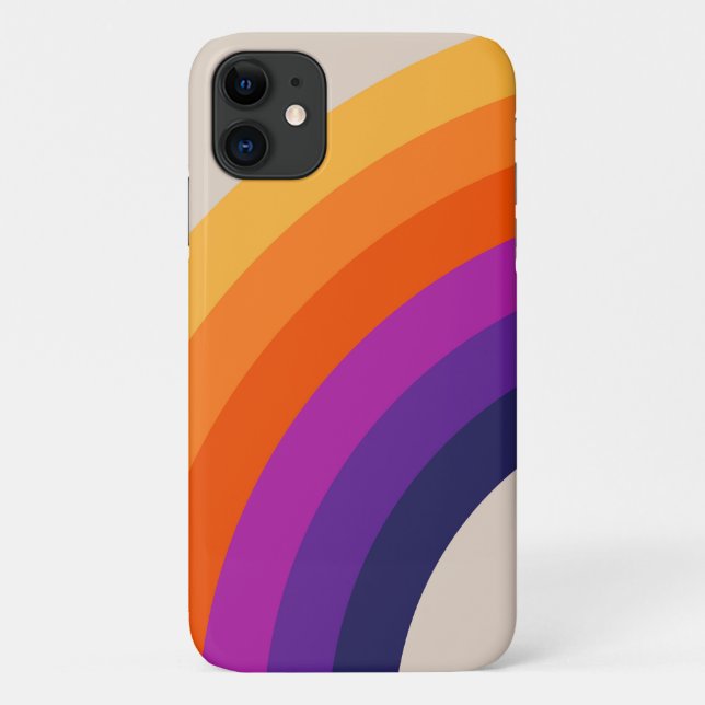 Farbenfrohe Regenbogenkunst im Retrostil Case-Mate iPhone Hülle (Rückseite)