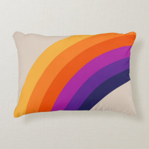 Farbenfrohe Regenbogenkunst im Retrostil Dekokissen