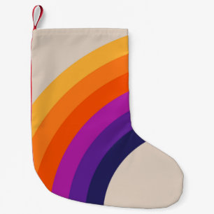 Farbenfrohe Regenbogenkunst im Retrostil Kleiner Weihnachtsstrumpf