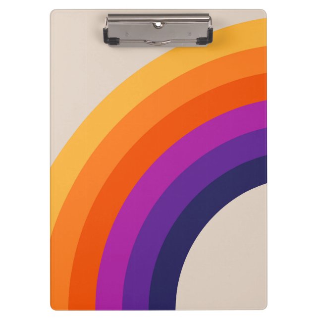 Farbenfrohe Regenbogenkunst im Retrostil Klemmbrett (Vorderseite)