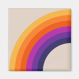 Farbenfrohe Regenbogenkunst im Retrostil Magnet