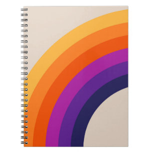 Farbenfrohe Regenbogenkunst im Retrostil Notizblock