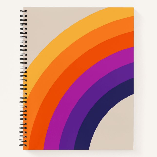 Farbenfrohe Regenbogenkunst im Retrostil Notizbuch (Vorderseite)
