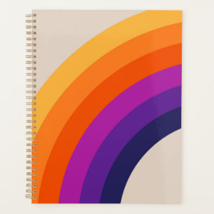 Farbenfrohe Regenbogenkunst im Retrostil Planer