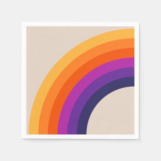 Farbenfrohe Regenbogenkunst im Retrostil Serviette (Vorderseite)
