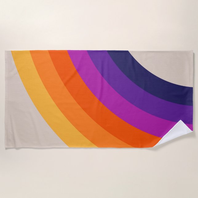Farbenfrohe Regenbogenkunst im Retrostil Strandtuch (Vorderseite)