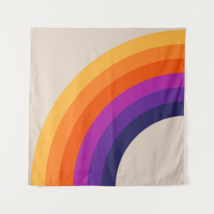 Farbenfrohe Regenbogenkunst im Retrostil Wandteppich