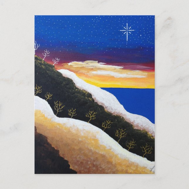 Farbenfrohe Regenbogenküste Seascape Folk Postkarte (Vorderseite)