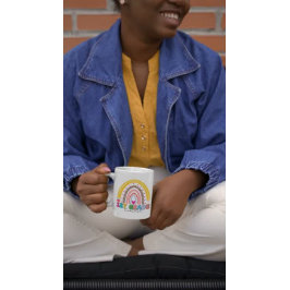 Farbenfrohe Regenbogenlehrerin der ersten Klasse Kaffeetasse