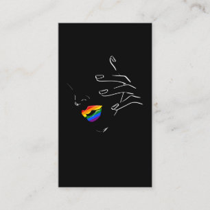 Farbenfrohe Regenbogenlippen Pride Gay Lesbian Que Visitenkarte