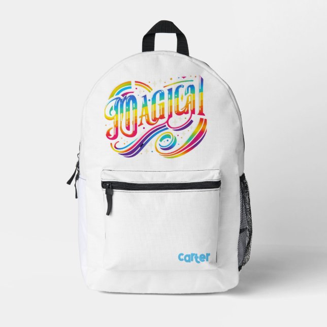 Farbenfrohe Regenbogenmagie Bedruckter Rucksack (Vorderseite)