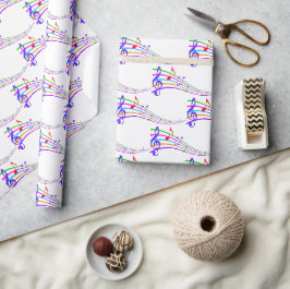 Farbenfrohe Regenbogenmusik Geschenkpapier