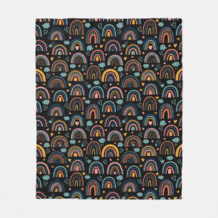 Farbenfrohe Regenbogenmuster Fleecedecke