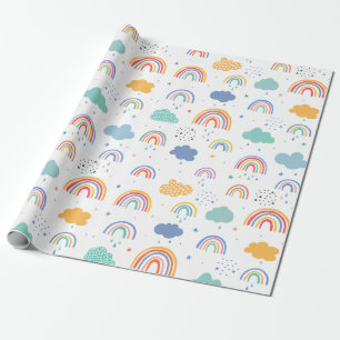 Farbenfrohe Regenbogenmuster Geschenkpapier