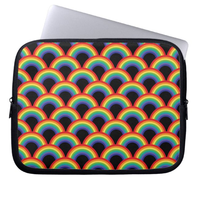 Farbenfrohe Regenbogenmuster Laptopschutzhülle (Vorderseite)