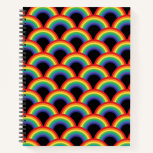 Farbenfrohe Regenbogenmuster Notizbuch
