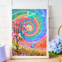 Farbenfrohe RegenbogenNature Wildblumen.