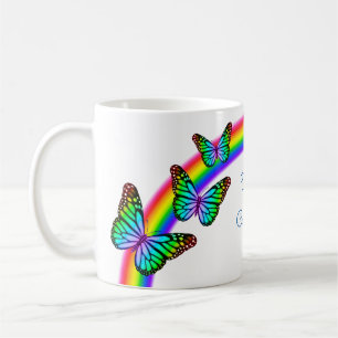 Farbenfrohe Regenbogenschmetterlinge Kaffeetasse
