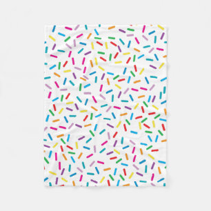 Farbenfrohe Regenbogensprinklen Muster Fleecedecke