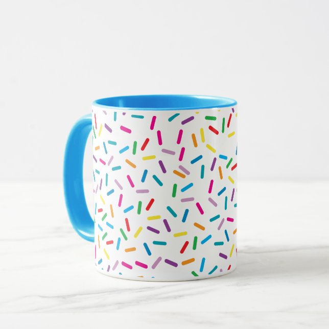 Farbenfrohe Regenbogensprinklen Muster Tasse (Vorderseite Links)
