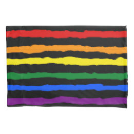 Farbenfrohe Regenbogenstreifen auf beliebig farbig Kissenbezug