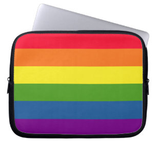 Farbenfrohe Regenbogenstreifen Laptopschutzhülle