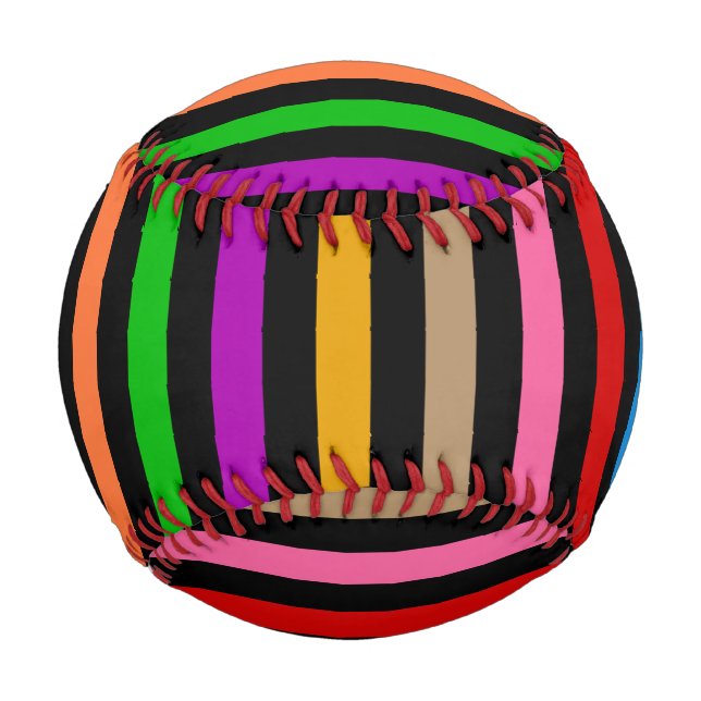 Farbenfrohe Regenbogenstreifen Linien Design - Sch Baseball (Vorderseite)
