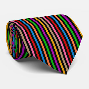 Farbenfrohe Regenbogenstreifen Linien Design - Sch Krawatte