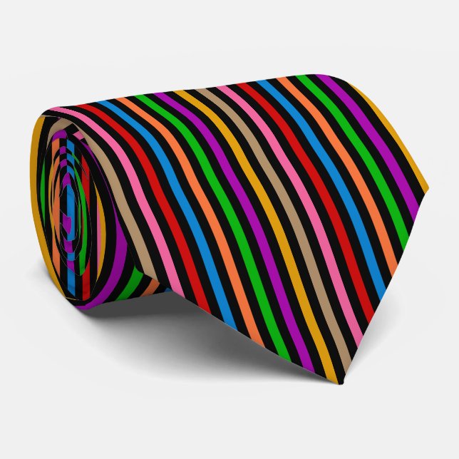 Farbenfrohe Regenbogenstreifen Linien Design - Sch Krawatte (Gerollt)