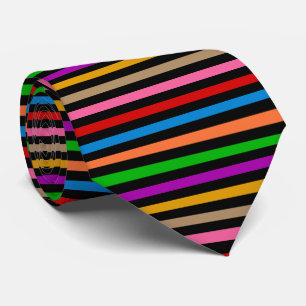Farbenfrohe Regenbogenstreifen Linien Design - Sch Krawatte