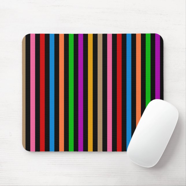 Farbenfrohe Regenbogenstreifen Linien Design - Sch Mousepad (Mit Mouse)