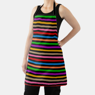 Farbenfrohe Regenbogenstreifen Linien Design - Sch Schürze
