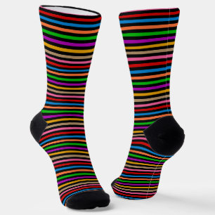 Farbenfrohe Regenbogenstreifen Linien Design - Sch Socken