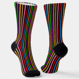 Farbenfrohe Regenbogenstreifen Linien Design - Sch Socken