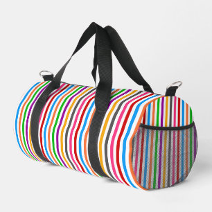 Farbenfrohe Regenbogenstreifen-Linien-Design - Wei Duffle Bag