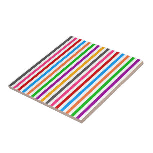 Farbenfrohe Regenbogenstreifen-Linien-Design - Wei Fliese