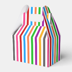 Farbenfrohe Regenbogenstreifen Linien Design - Wei Geschenkschachtel
