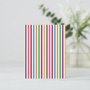 Farbenfrohe Regenbogenstreifen-Linien-Design - Wei Postkarte