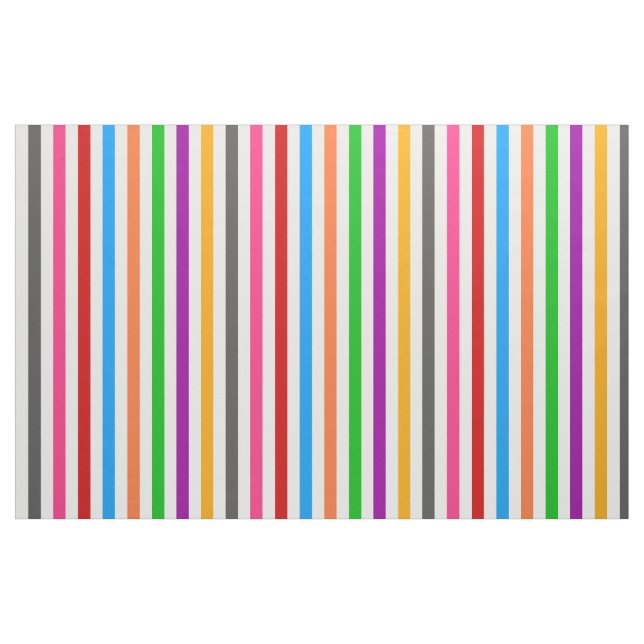 Farbenfrohe Regenbogenstreifen-Linien-Design - Wei Stoff (Fat Quarter (45,7 x 55,9 cm))