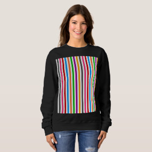 Farbenfrohe Regenbogenstreifen-Linien-Design - Wei Sweatshirt